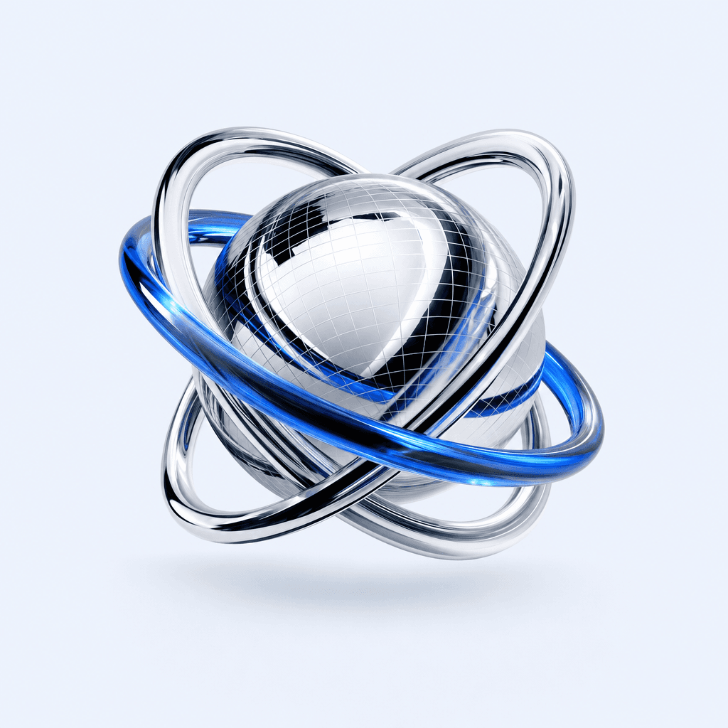 atlas liquid chrome sculpture