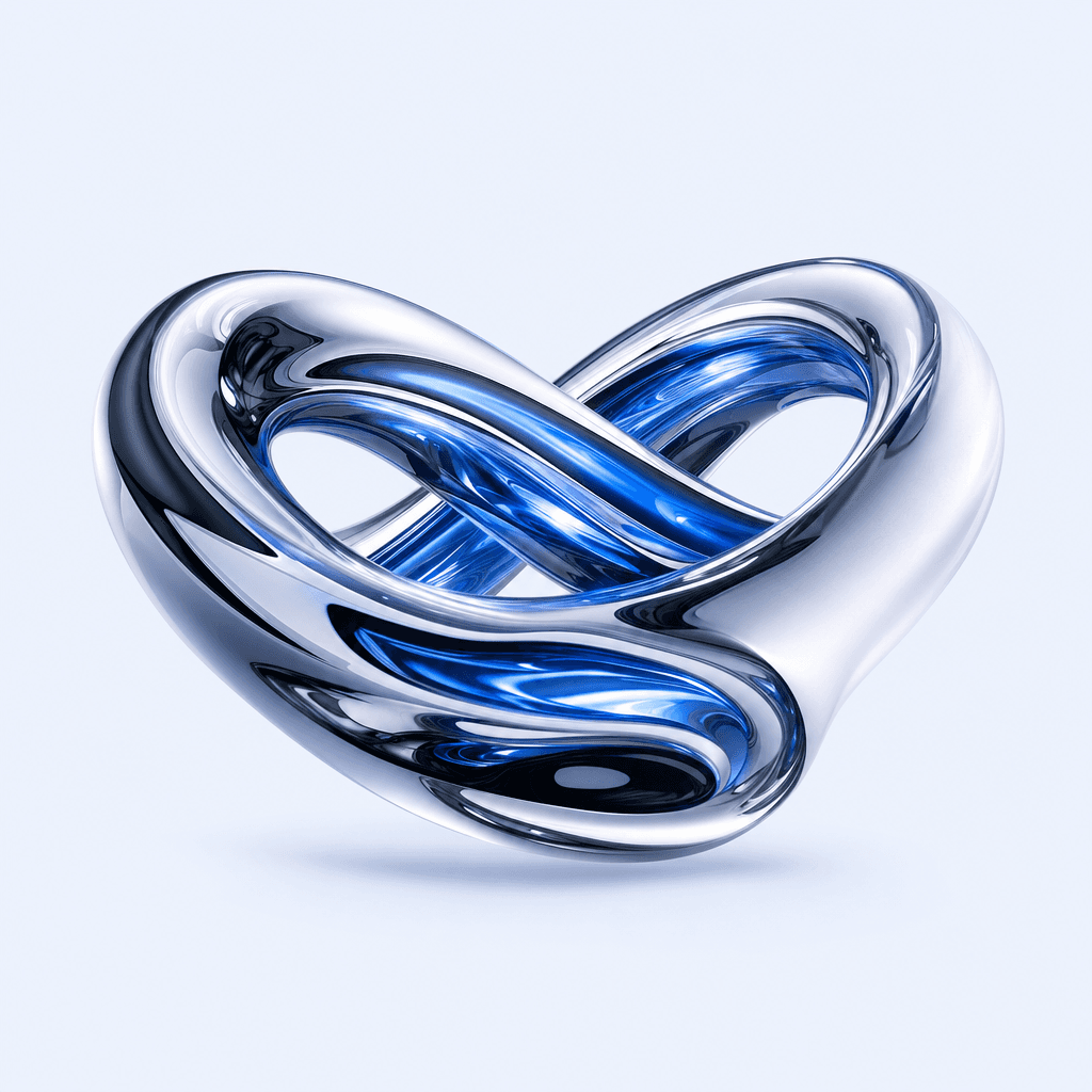pulse liquid chrome sculpture