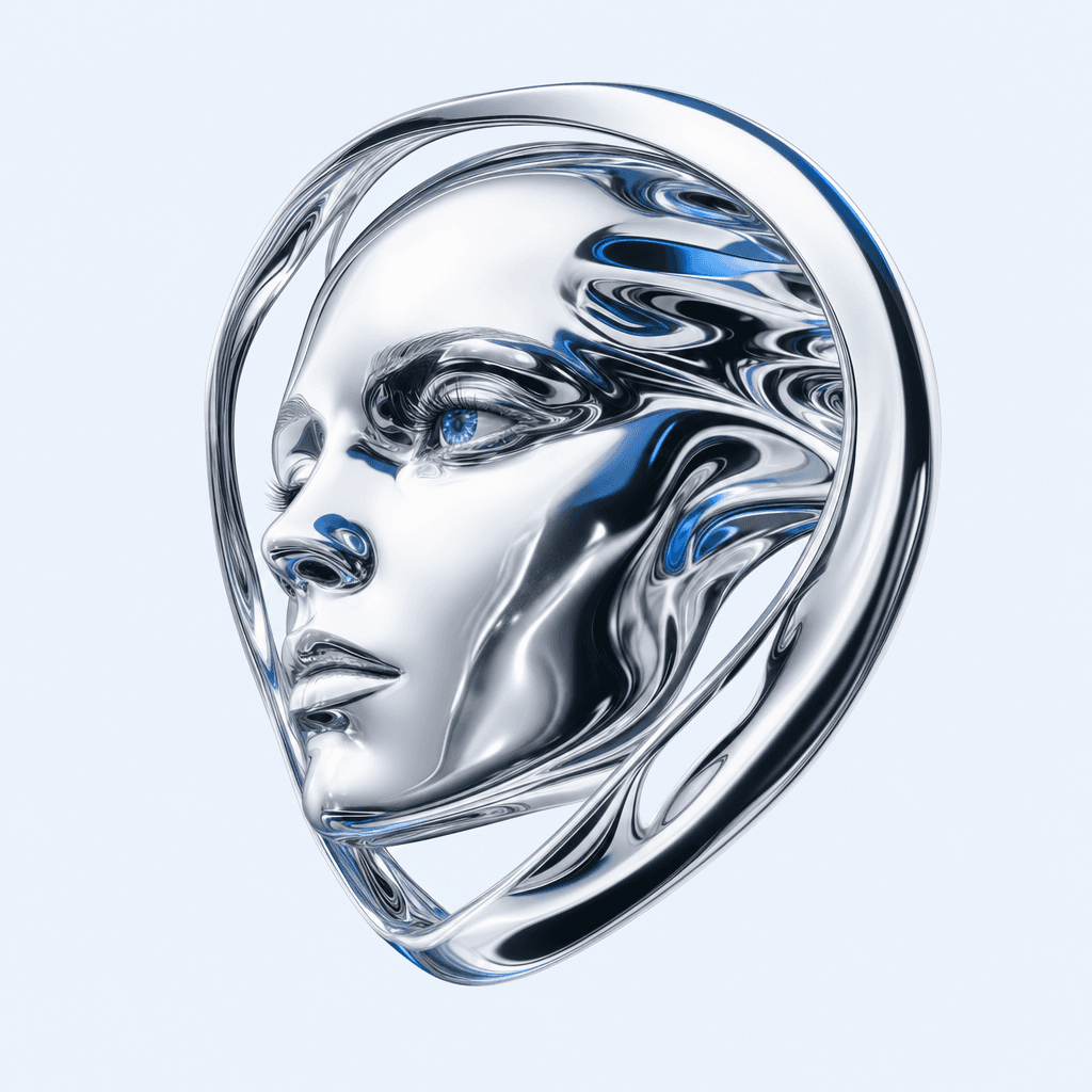 sentinel liquid chrome sculpture